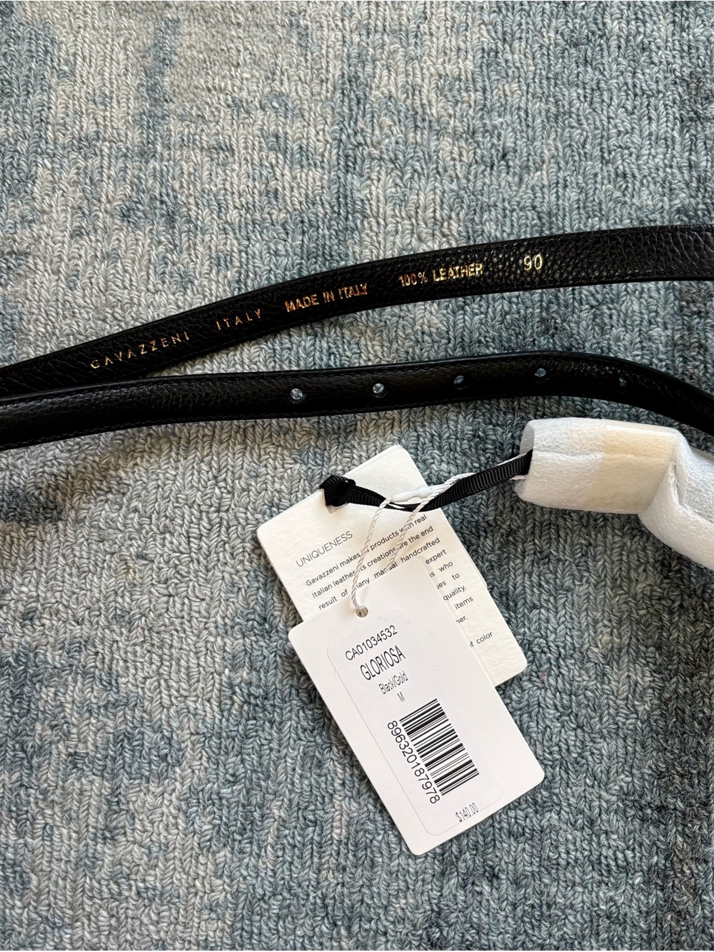 Veronica Beard x Gavazzeni Gloriosa Belt in Black Gold Medium 90 NWT - Picture 2 of 4